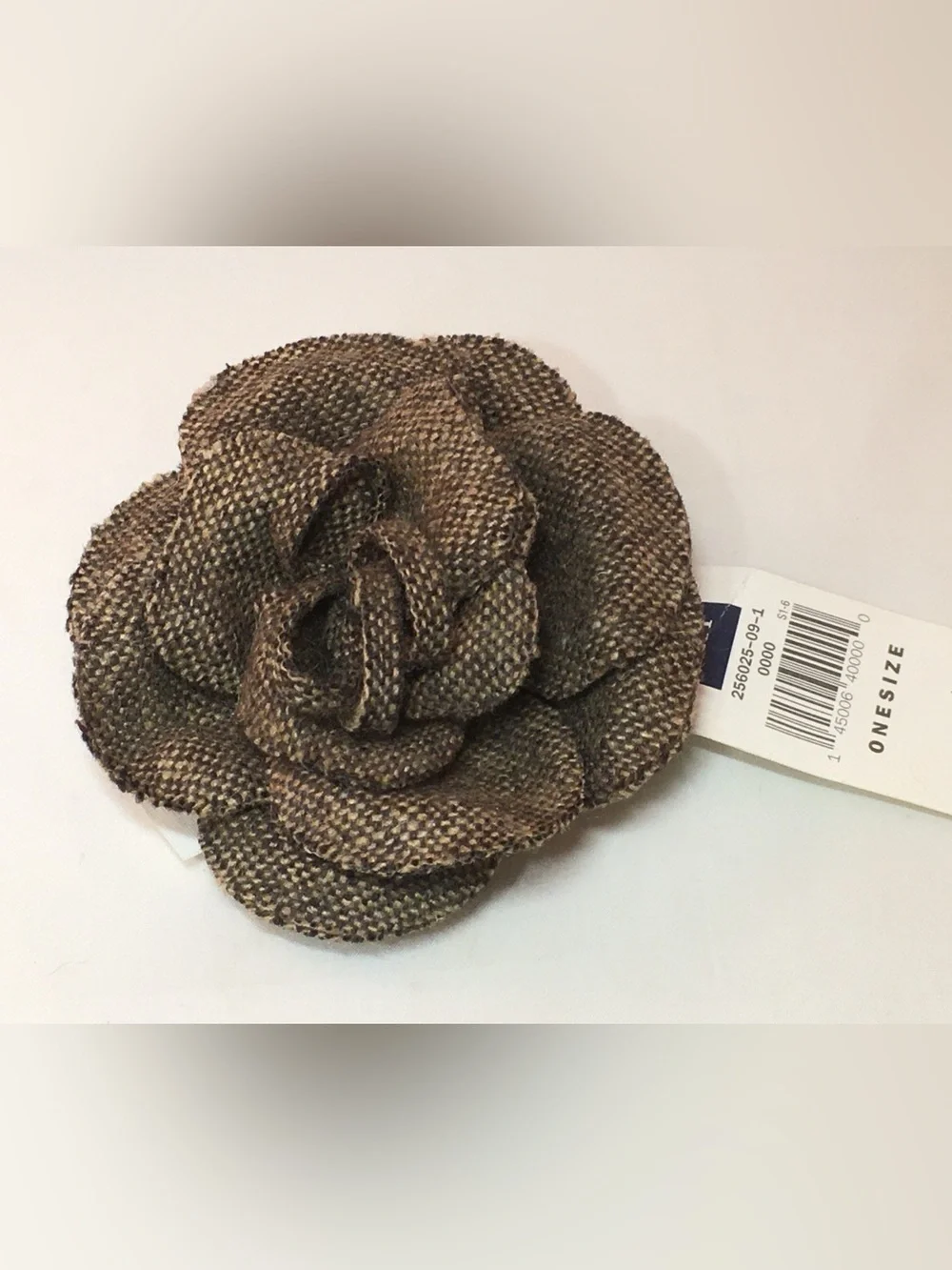 GAP Brown Fabric Flower Brooch & Clip